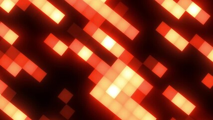 Abstract glowing red squares forming a diagonal grid pattern