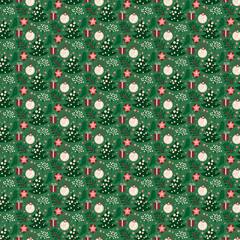 christmas background with green balls wallpaper 