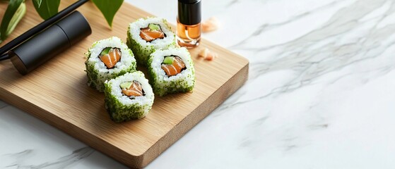Exquisite Green Dragon Sushi Rolls Presentation