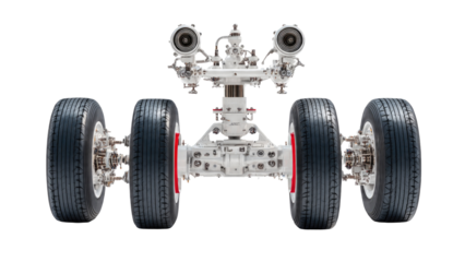 Aircraft Landing Gear on Transparent Background