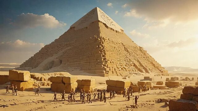 Construction of the pyramids.