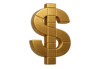 Obraz premium Golden dollar sign symbol representing money, finance, currency, banking, investment, wealth, and economy on transparent background