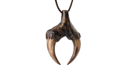 Claw Pendant Necklace Isolated