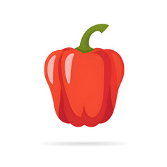 red bell peppern on white background