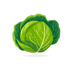 green cabbage isolated on white