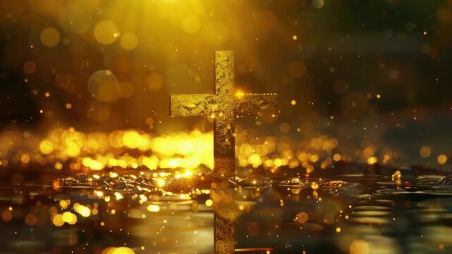 Video Cross submerged in a body of water, great for faith or nautical-themed