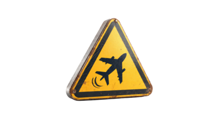 Low Flying Aircraft Warning Sign, isolated