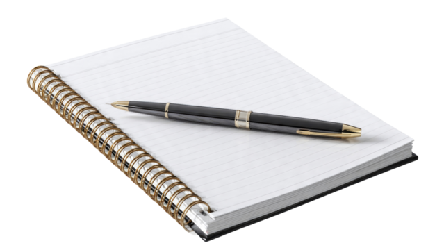 Notebook and Pen on Transparent Background - Powered by Adobe