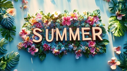 Elegant Summer Typography of Floral Design
