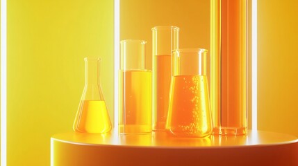 Vibrant Yellow and Orange Liquid in Containers