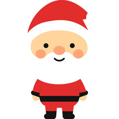 Santa christmas clip art design on plain white transparent isolated background for card, shirt, hoodie, sweatshirt, apparel, card, tag, mug, icon, poster or badge