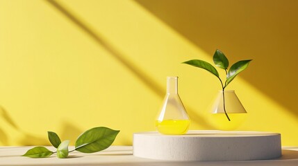 Vibrant Yellow Background with Head-on Shot