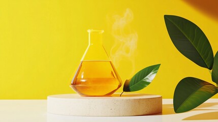 Vibrant Yellow Background Frontal Shot Composition