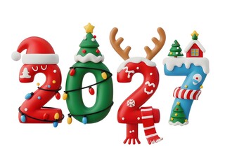Fototapeta premium Christmas holiday cartoon vector set illustration decoration icon, a present year ornament hat season symbol