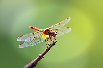 Dragonfly Perched on a Branch