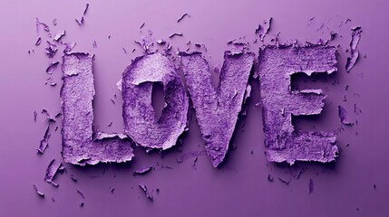 Romantic Love Concept on Purple Background