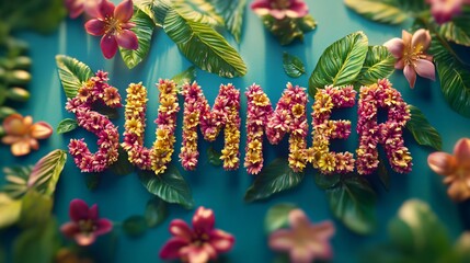Floral Summer Concept on Bright Background