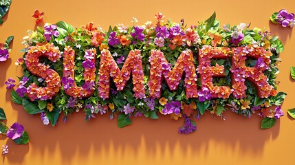 Floral Summer Word on Luminous Background