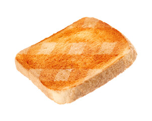 Toast bread slice with grill marks isolated on white