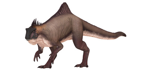 Fototapeta premium Realistic dinosaur against a white backdrop.