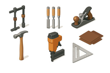 Collection of essential carpentry tools for woodworking projects