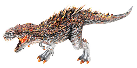 Fierce Spiked Dinosaur in Aggressive Stance