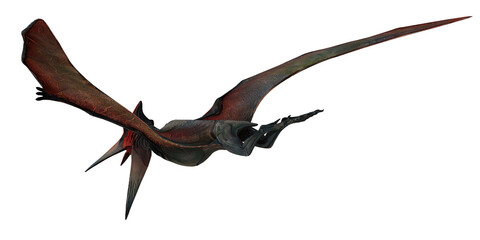 Majestic pterosaur gliding gracefully in flight. © Ilie