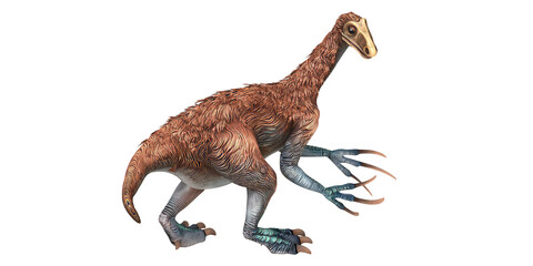 Illustration of a Therizinosaurus dinosaur in detail