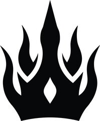 Crown king fire flame vector icon