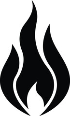 Fire flame vector icon  flat  design on white background