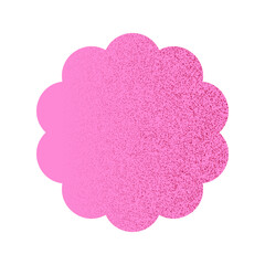 Vibrant Pink Grainy Scalloped Shape Isolated on White