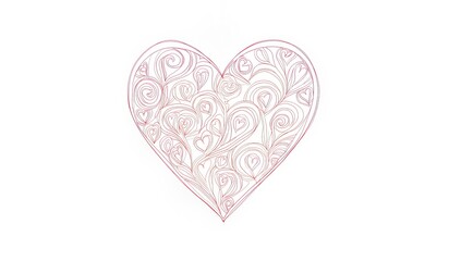heart shaped heart, A hand drawn heart drawing in a line style with small hearts inside.