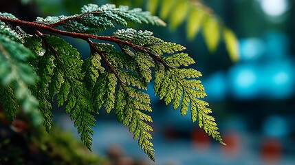 Delicate green fern leaf pattern macro pictures