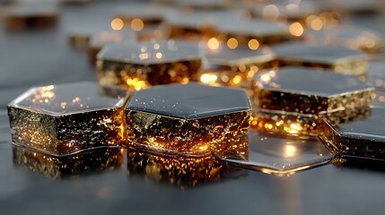 Futuristic metallic honeycomb pattern texture illustration