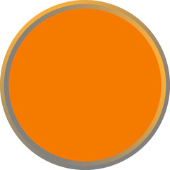 Realistic gold circular metal button, shiny metallic design, luxury emblem element, isolated 3D object