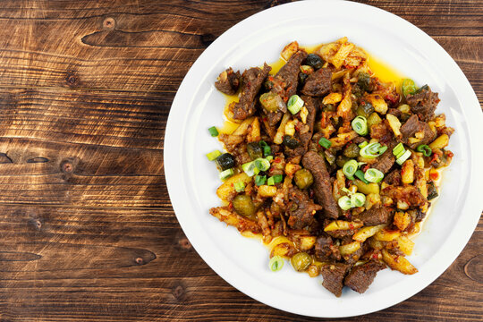 Beef tatarian goulash or azu.