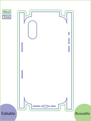 Phone Skin Template With Oval Camera Cutout die cut