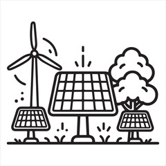 Renewable Solar Array Eco Friendly Silhouette