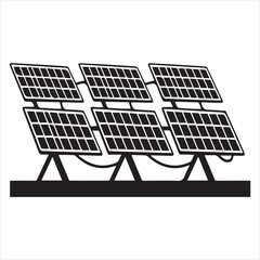 Thin Line Eco Solar Panels Green Energy Vector