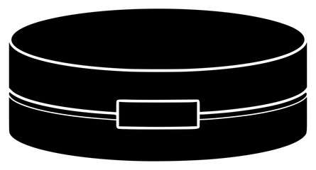 A black hat with a white label, black, flat, hat, icon, illustration, profile, against transparent background