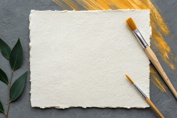 Creative art session handmade paper with expressive brush strokes studio art composition natural light organic textures