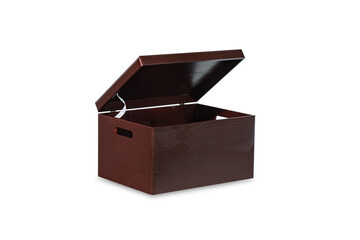 Braun wooden box with handles and a hinged lid. Wooden box with a lid.
