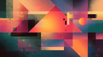 Geometric abstract color composition