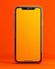 Orange smartphone with yellow screen