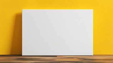 Blank canvas on wooden floor