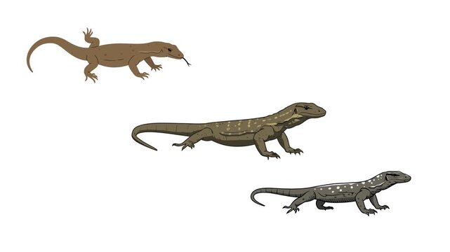 Animated Komodo Dragon Vector Illustration