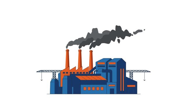 Dark Smoke Factory Vector Illustration Design