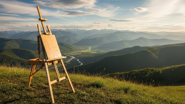 Wooden Easel Scenic Landscape View