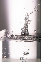 421.Purple Water Splash, grey and white