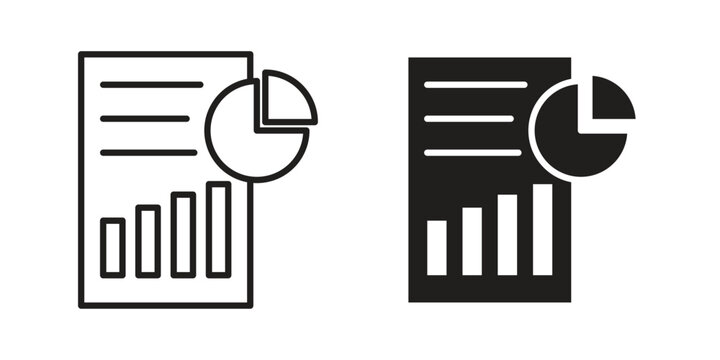 Analytics report icons vector Collection Clipart Pack. icon with editable line stroke